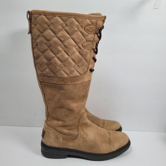 Ugg Elsa Women's Quilted Tall Leather Lace-Up Boots S/N1013484 US Size 8.5 - Picture 1 of 12